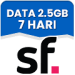 Data 2.5 GB 7 Hari