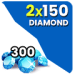 2x 150 Diamonds (Total 300 Diamonds)