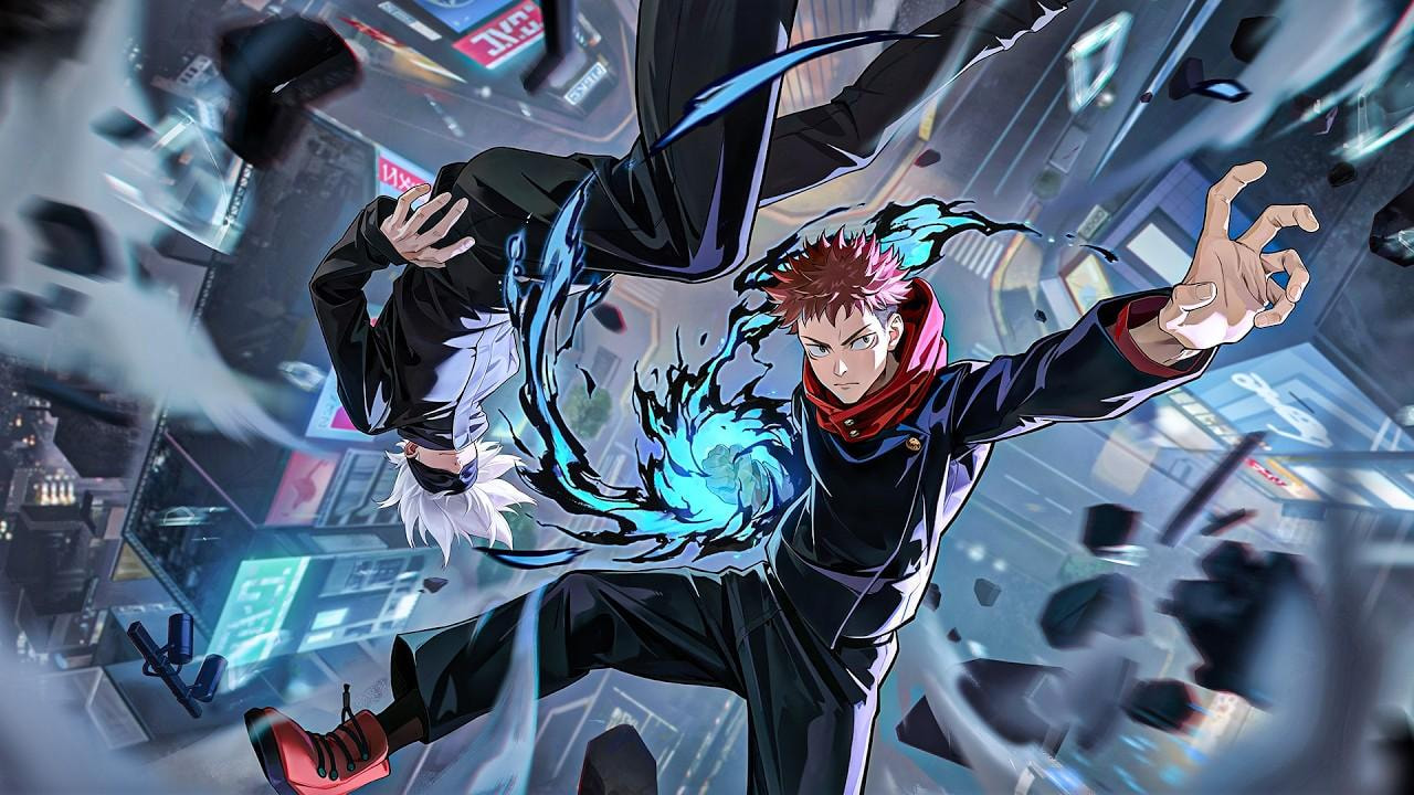 Poster kolaborasi kedua Honor of Kings x Jujutsu Kaisen menampilkan karakter Megumi Fushiguro dan Nobara Kugisaki dengan skin eksklusif, siap rilis 20 Maret 2025