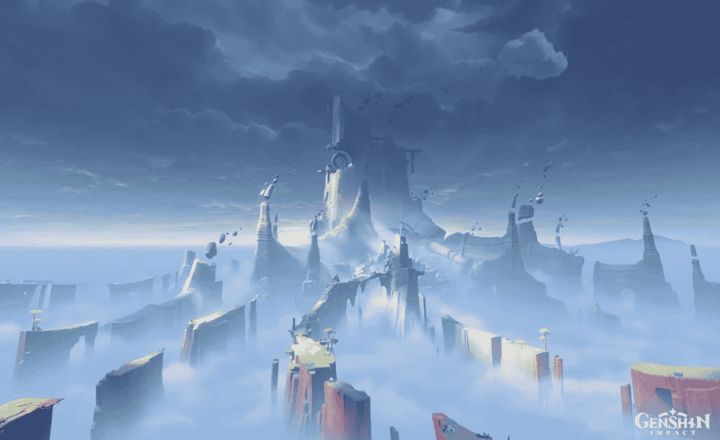 emandangan bawah tanah Ochkanatlan di Genshin Impact versi 5.6, menampilkan reruntuhan kota kuno, mekanisme teka-teki air, dan atmosfer mistis khas Fontaine.