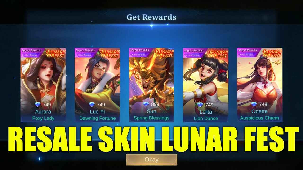 Skin Lunar Fest Mobile Legends 2025 dengan desain elegan dan efek animasi menakjubkan yang mencerminkan semangat Tahun Baru Imlek