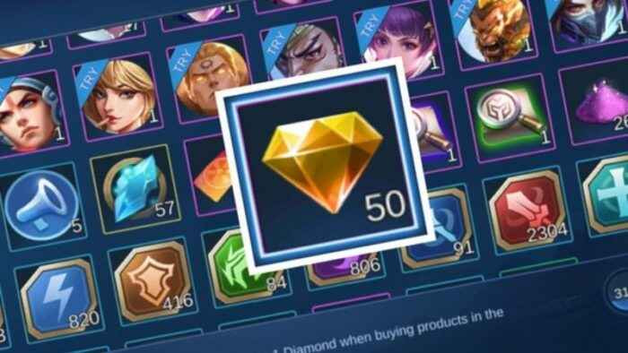 ampilan event Diamond Kuning Mobile Legends Juli 2025 dengan pilihan skin epic, collector, dan limited yang bisa dibeli dengan harga lebih murah menggunakan diamond kuning.