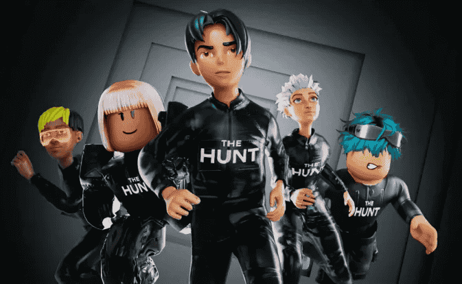 Poster The Hunt Mega Edition Roblox menampilkan dunia game penuh tantangan dengan item eksklusif dan hadiah Robux yang menarik