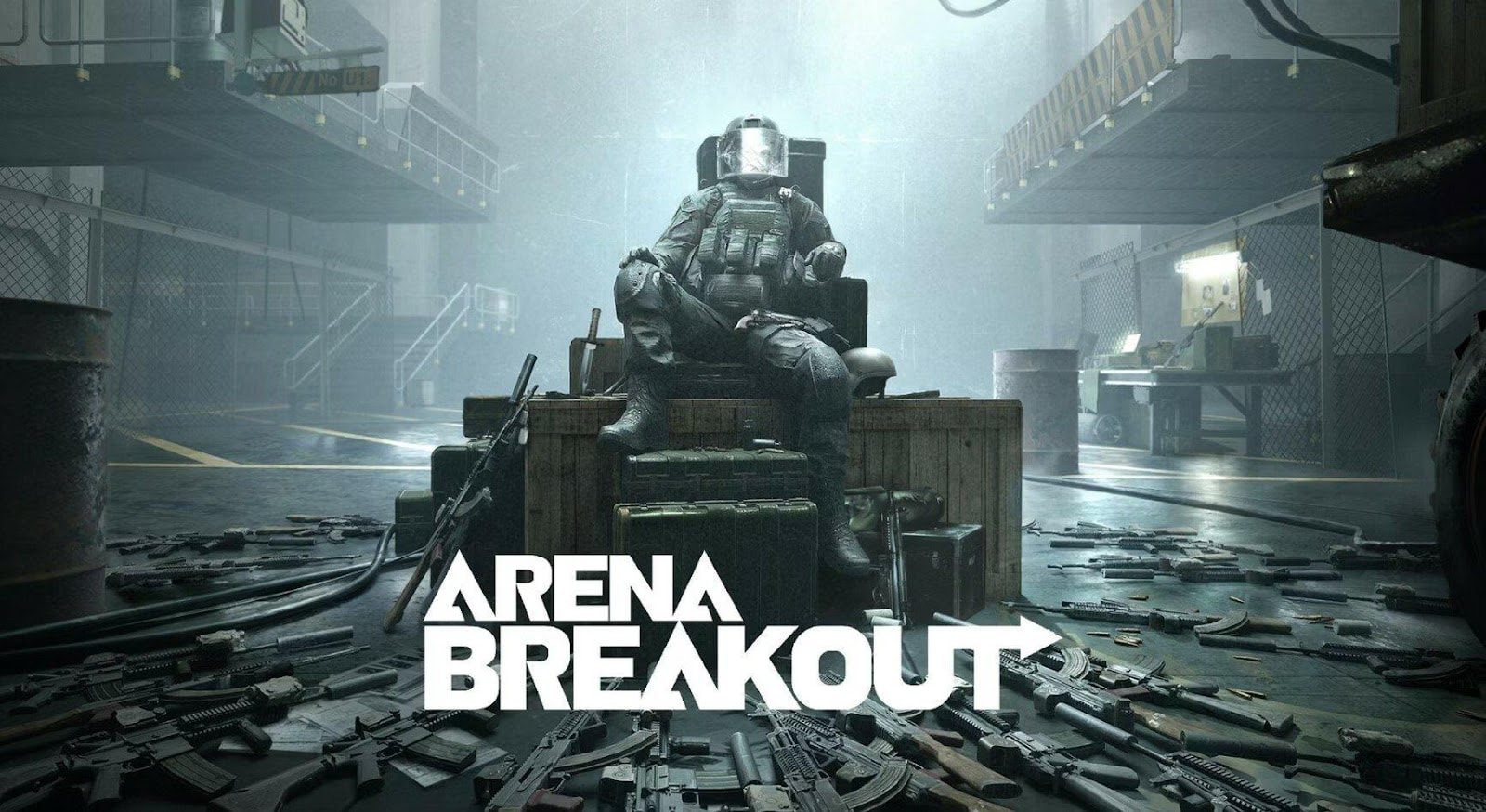Ilustrasi pemain Arena Breakout dengan perlengkapan lengkap, siap bertempur di medan ekstraksi sambil menggunakan strategi taktis.