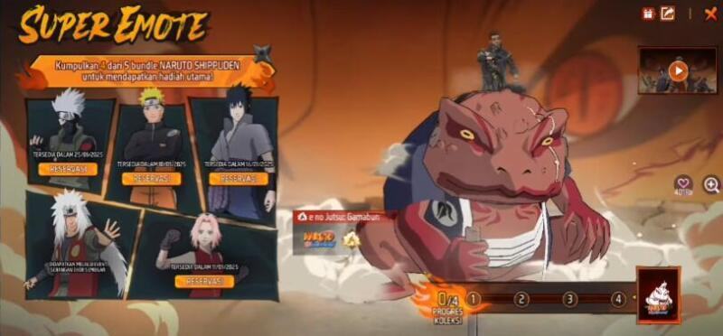 Super Emote Gamabunta Free Fire x Naruto - Cara Mendapatkan Emote Eksklusif dalam Event Kolaborasi