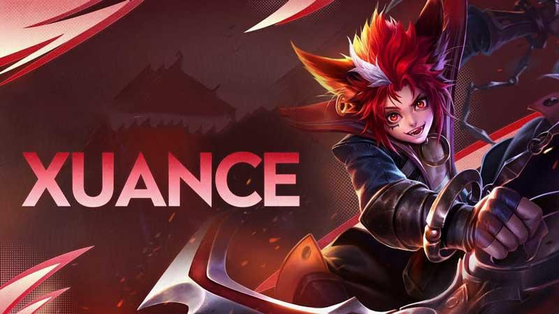 Xuance Honor of Kings - Hero Assassin dengan senjata sabit rantai sedang bersiap menyerang musuh dari bayang-bayang, menampilkan gaya khasnya yang gesit dan mematikan di medan pertempuran.