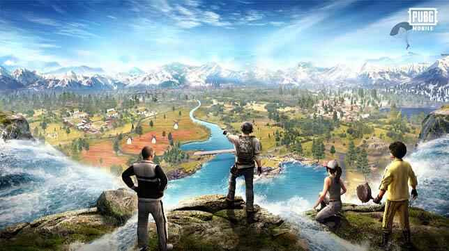 Tampilan map Livik di PUBG Mobile dengan area bersalju, pegunungan, dan kota kecil – map 2x2 km yang dirancang untuk gameplay cepat dan dinamis.