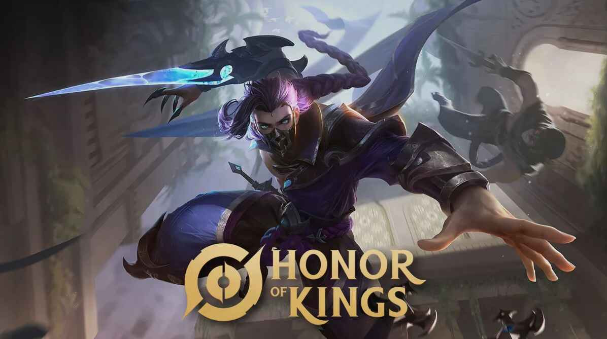 Prince of Lanling Honor of Kings – Assassin bayangan dengan topeng, dalam mode stealth siap menyerang musuh di medan pertempuran.