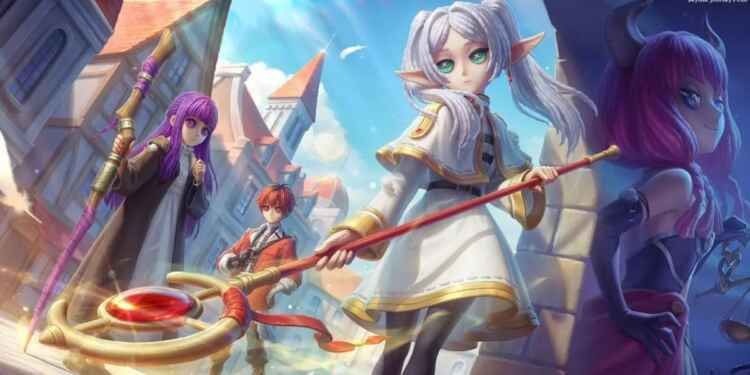 Tampilan karakter Frieren dalam kolaborasi eksklusif Identity V dengan latar map bertema magis dari event ‘Beyond Journey’s End’.