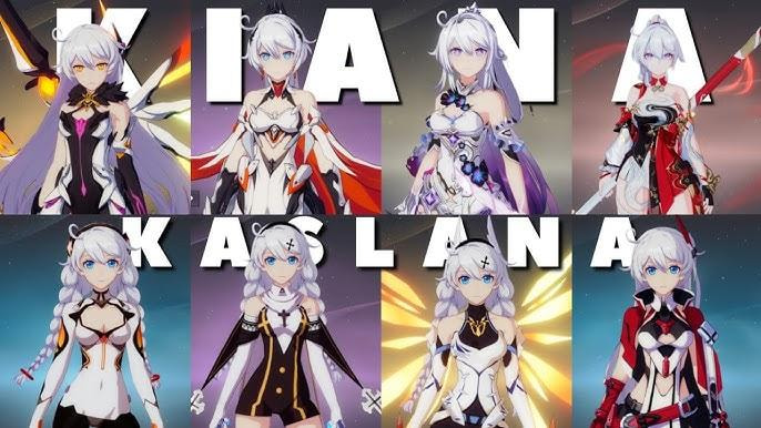 Ilustrasi epik Kiana Kaslana dalam kostum Herrscher of Flamescion di Honkai Impact 3rd, menunjukkan kekuatan api dan semangat juangnya yang legendaris.
