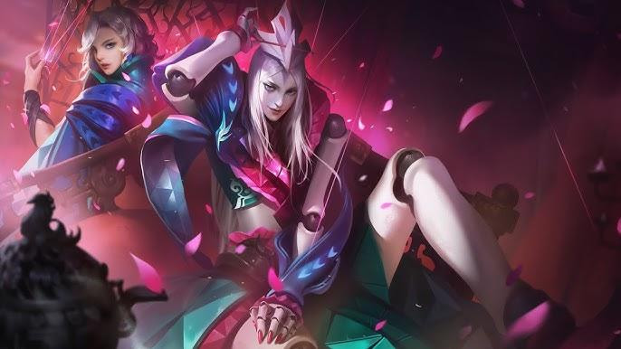 Potret hero Yuan Ge dari game Hok (Honor of Kings) sedang menggunakan skill ultimate Tarian Kemarahan Api di tengah pertempuran arena