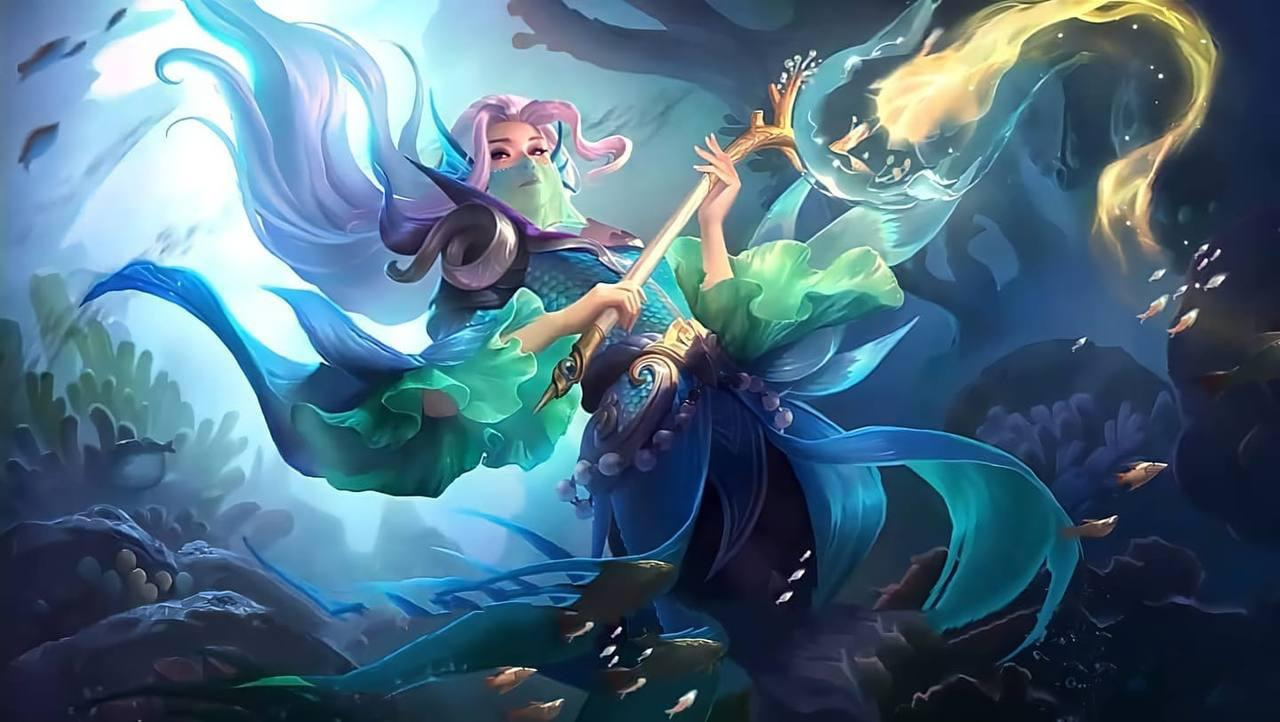 Luo Yi Mobile Legends menggunakan combo double stun dengan skill Yin dan Yang untuk mengunci musuh dalam team fight, menunjukkan mekanisme crowd control dan damage tinggi.