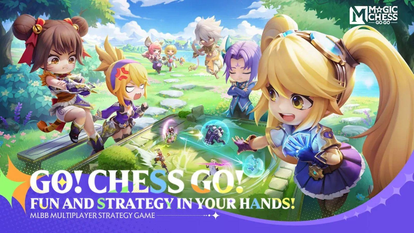 "Magic Chess Go Go gameplay dengan hero Mobile Legends, menunjukkan pertempuran seru dan fitur unik dalam permainan auto battler."