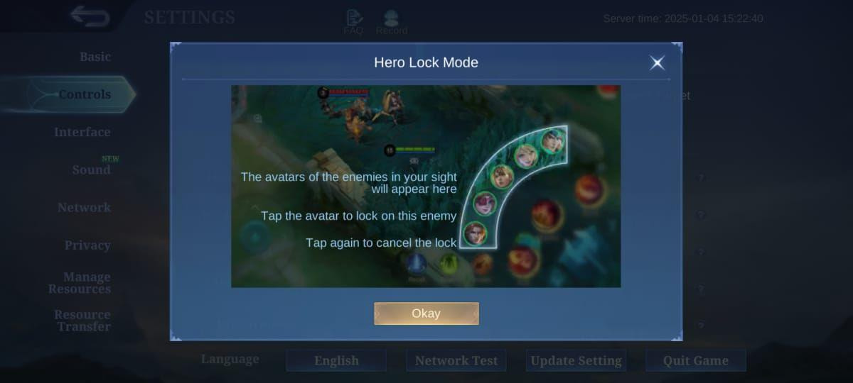 fitur Hero Lock Mode Mobile Legends digunakan saat team fight untuk mengunci target musuh secara akurat