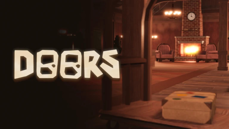 Gameplay The Doors di Roblox – karakter horor seperti Rush dan Seek mengejar pemain di lorong gelap hotel misterius.