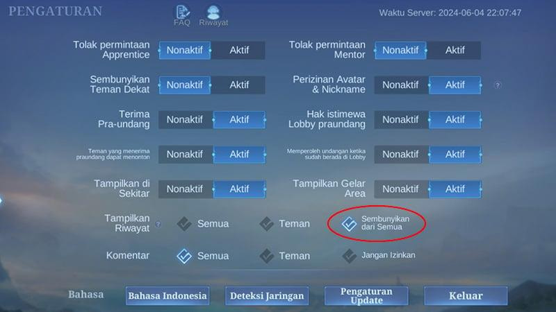 Panduan lengkap cara menyembunyikan hasil pertandingan di Mobile Legends 2025 untuk menjaga privasi dan bermain tanpa tekanan.