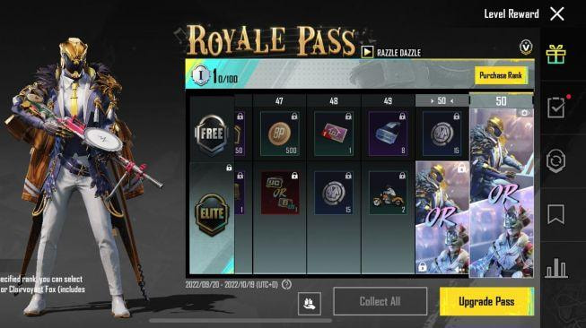Ilustrasi Royale Pass PUBG Mobile dengan berbagai hadiah eksklusif dan Poin Royale yang dapat diperoleh.