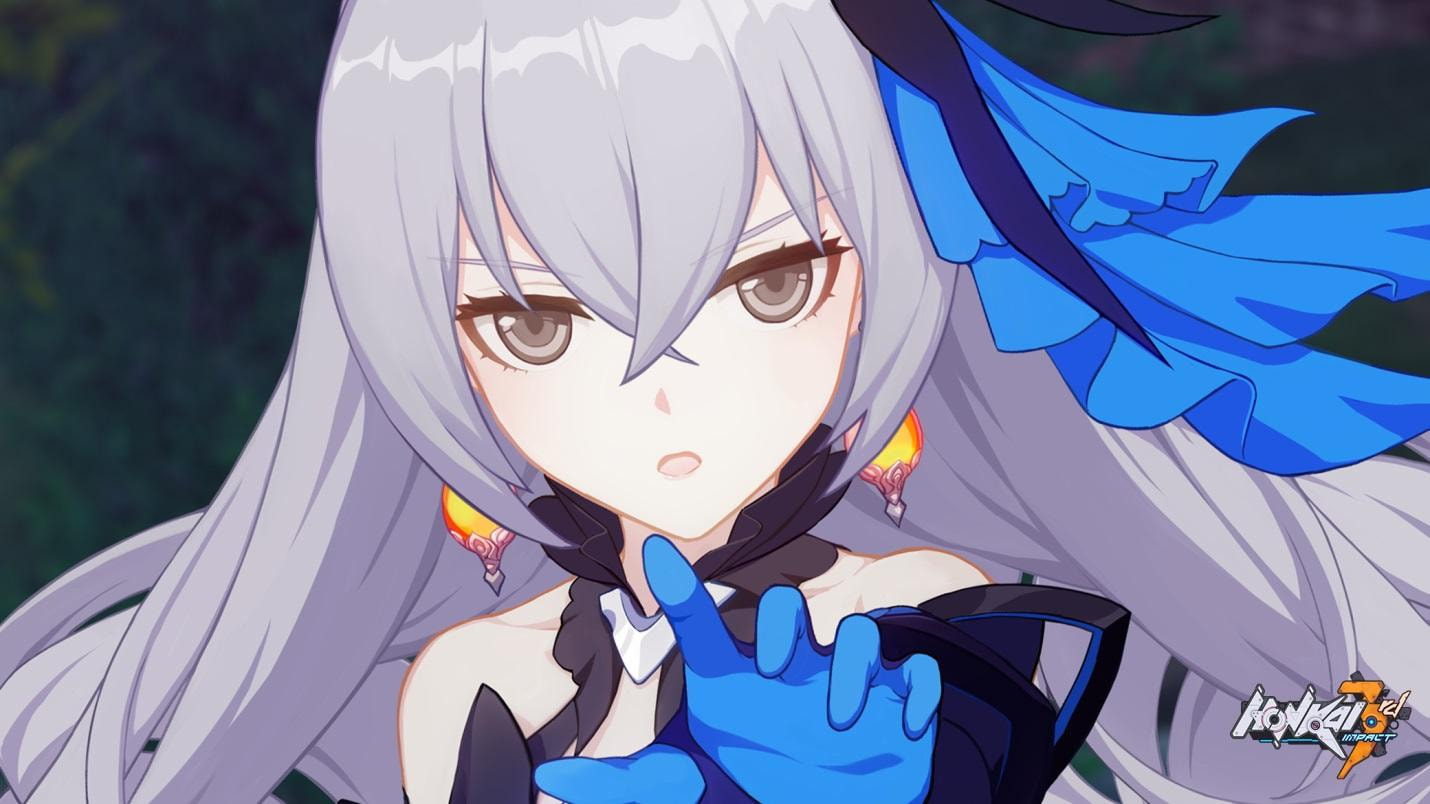 Karakter Bronya Zaychik dari Honkai Impact 3 dengan senjata cannon, menampilkan kemampuan DPS jarak jauh dan crowd control dalam pertempuran.