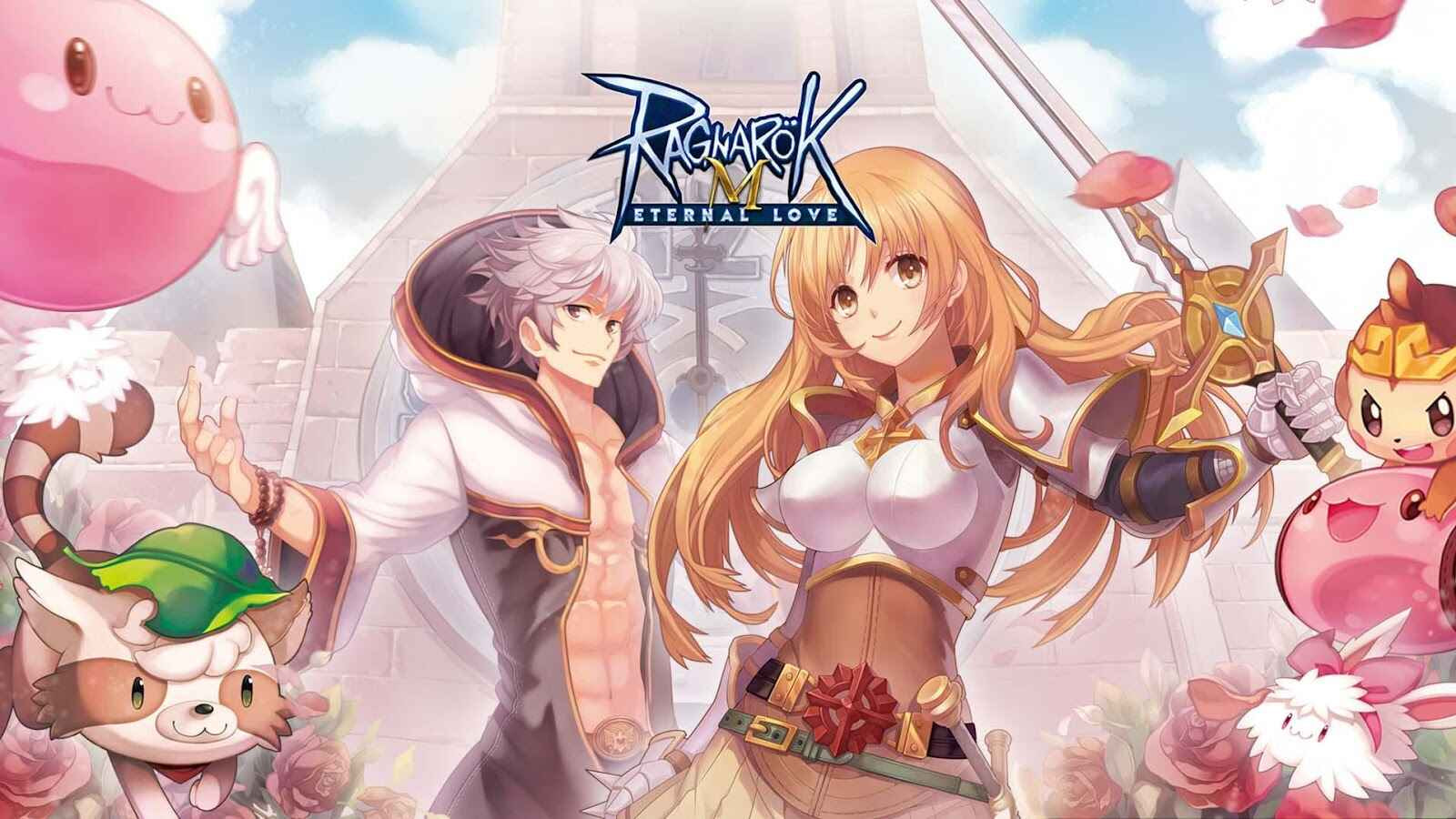 Tampilan utama game Ragnarok M: Eternal Love dengan karakter ikonik dan dunia Rune-Midgard yang penuh warna