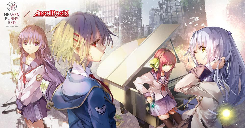 Ruka Kayamori dari game Heaven Burns Red, sedang memimpin Seraph Corps di tengah latar dunia pasca-invasi, dengan visual anime penuh emosi dan atmosfer futuristik.