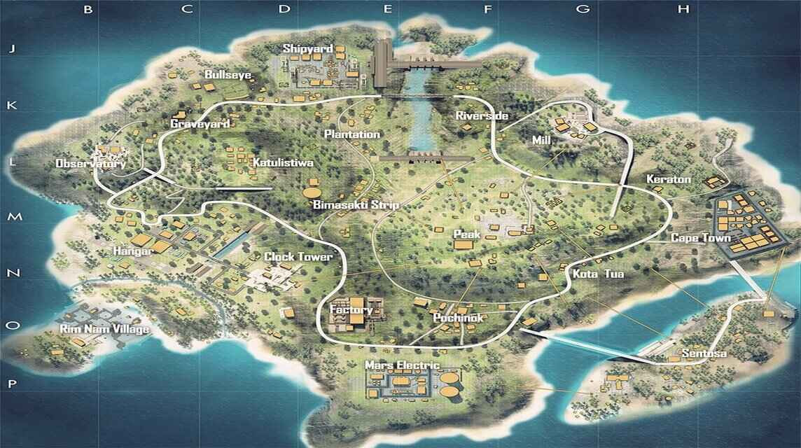 Map Bermuda Free Fire dengan tema gurun pasir dan efek badai pasir selama event Ramadhan.
