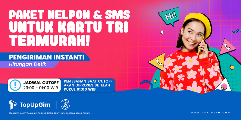 Top Up Tri (Paket SMS & Telepon)